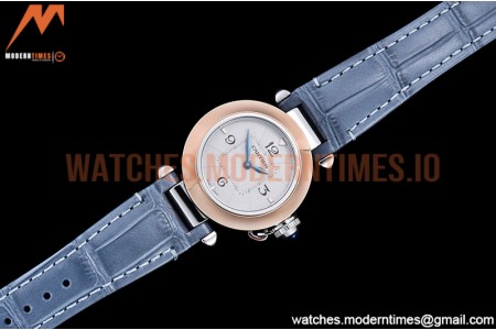 Cartier - Pasha Ladies Blue RG/SS/LE White/Num AF Qtz