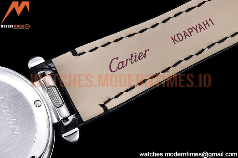 Cartier - Pasha Ladies Blk RG/SS/LE White/Num AF Qtz