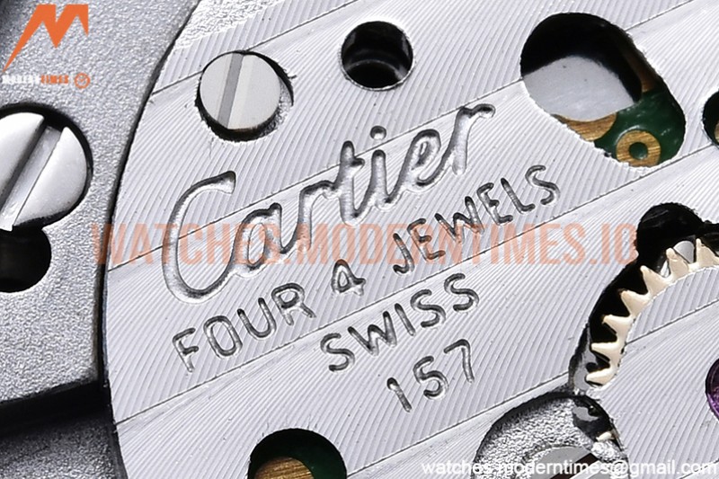 Cartier - Pasha Ladies Blk RG/SS/LE White/Num AF Qtz