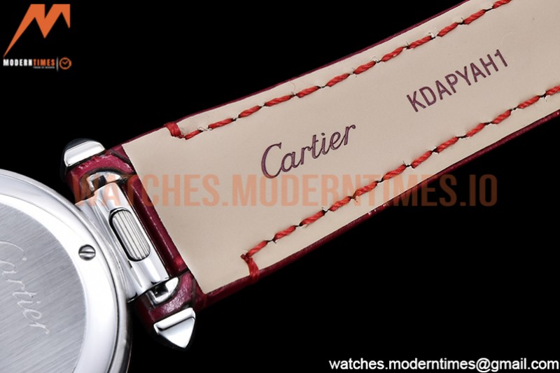 Cartier - Pasha Ladies Red RG/SS/LE White/Num AF Qtz