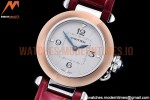 Cartier - Pasha Ladies Red RG/SS/LE White/Num AF Qtz