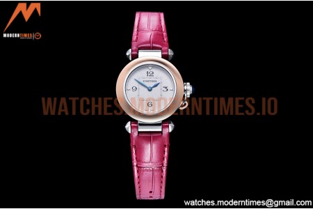 Cartier - Pasha Ladies Pink RG/SS/LE White/Num AF Qtz