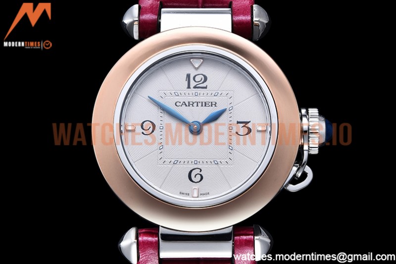 Cartier - Pasha Ladies Pink RG/SS/LE White/Num AF Qtz