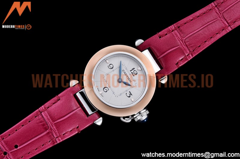 Cartier - Pasha Ladies Pink RG/SS/LE White/Num AF Qtz