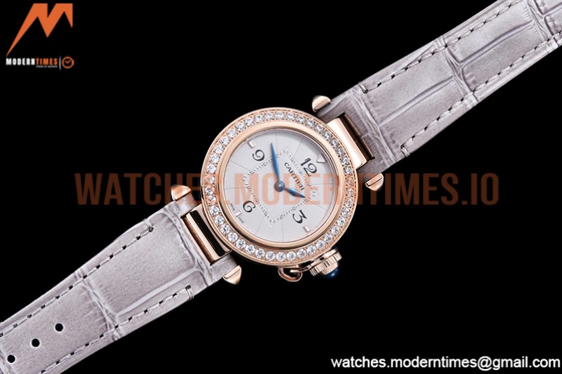 Cartier - Pasha Ladies Dia Grey RG/LE White/Num AF Qtz