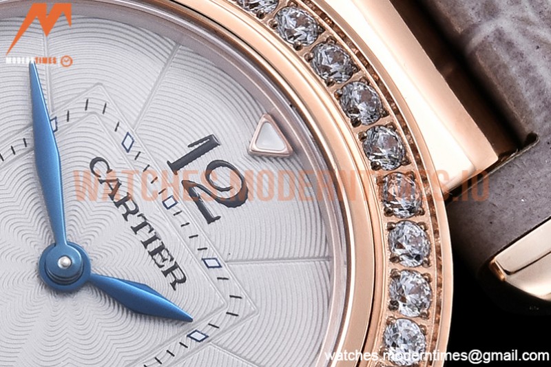 Cartier - Pasha Ladies Dia Grey RG/LE White/Num AF Qtz