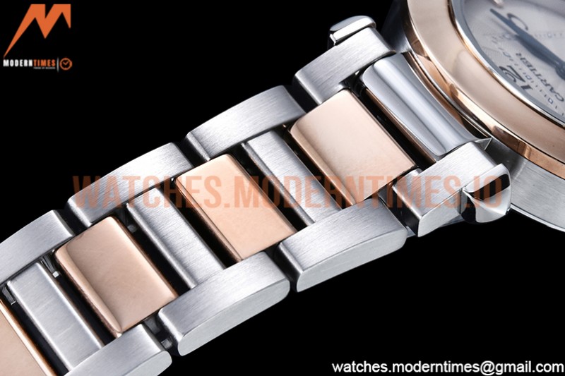 Cartier - Pasha Ladies RG/SS White/Num AF Qtz