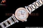 Cartier - Pasha Ladies RG/SS White/Num AF Qtz