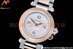 Cartier - Pasha Ladies RG/SS White/Num AF Qtz