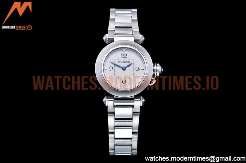 Cartier - Pasha Ladies SS/SS White/Num AF Qtz