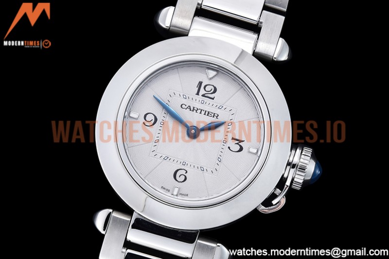 Cartier - Pasha Ladies SS/SS White/Num AF Qtz