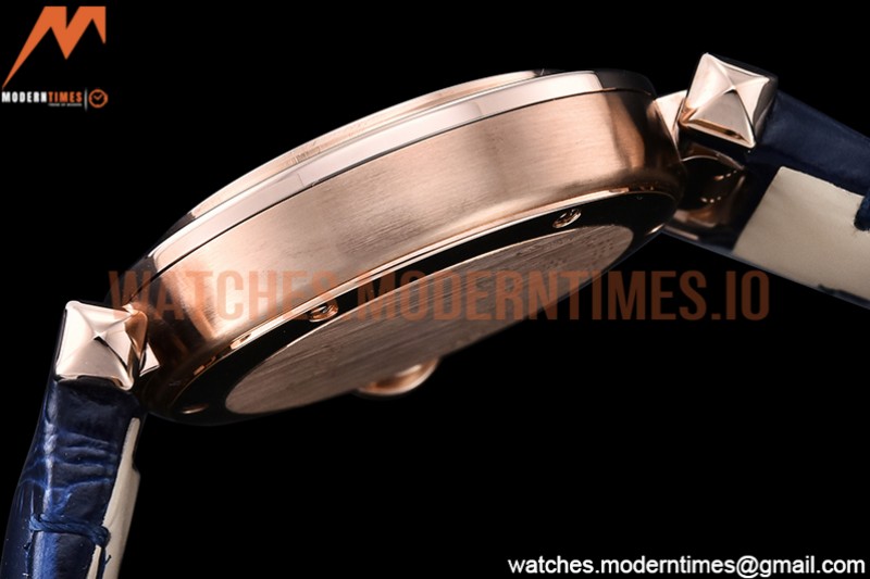 Cartier - Pasha Ladies Blue RG/LE White/Num AF Qtz