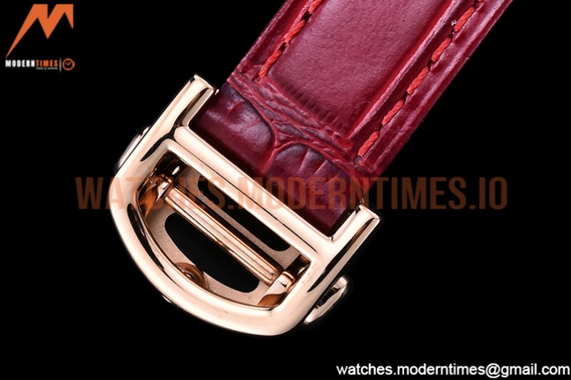 Cartier - Pasha Ladies Red RG/LE White/Num AF Qtz