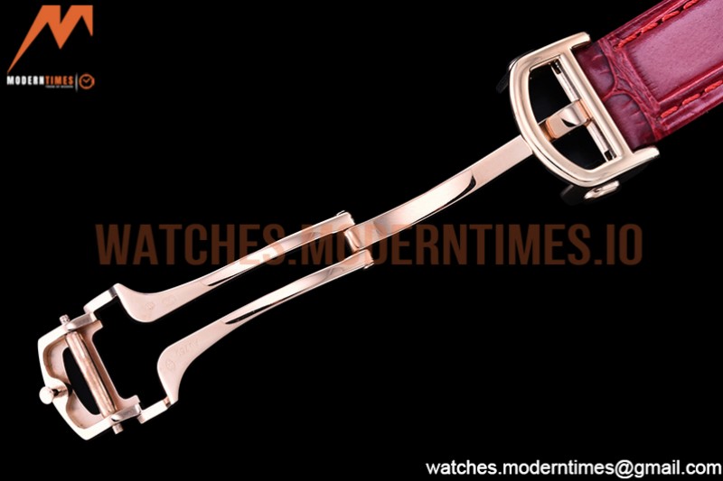 Cartier - Pasha Ladies Red RG/LE White/Num AF Qtz