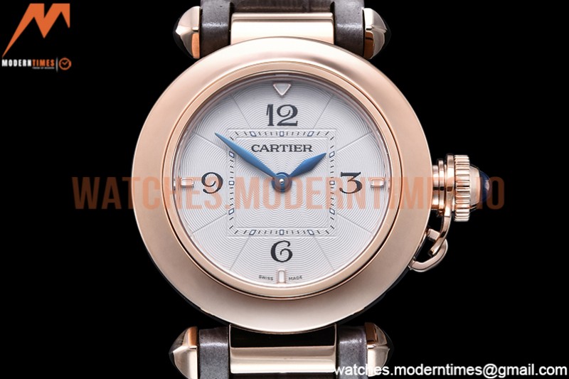 Cartier - Pasha Ladies Grey RG/LE White/Num AF Qtz