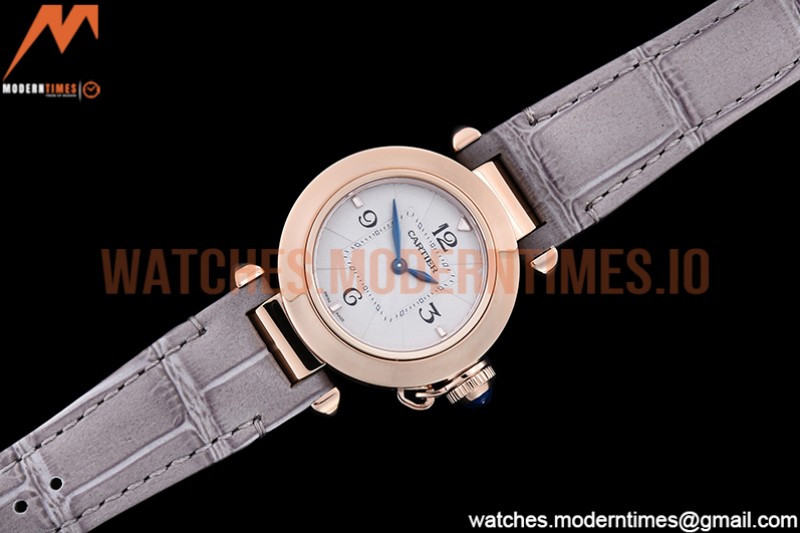 Cartier - Pasha Ladies Grey RG/LE White/Num AF Qtz