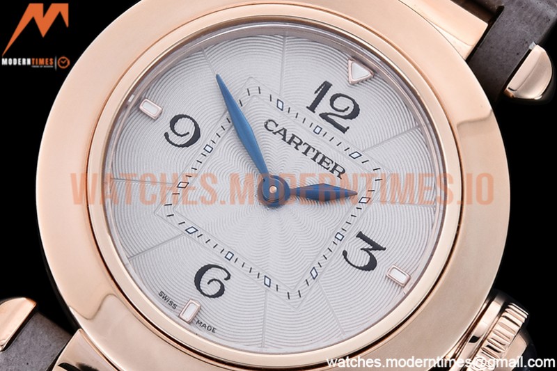 Cartier - Pasha Ladies Grey RG/LE White/Num AF Qtz