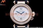 Cartier - Pasha Ladies Dia Blue RG/LE White/Num AF Qtz