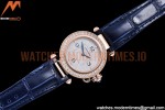 Cartier - Pasha Ladies Dia Blue RG/LE White/Num AF Qtz