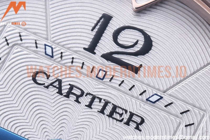 Cartier - Pasha Ladies Dia Blue RG/LE White/Num AF Qtz