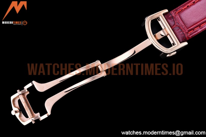 Cartier - Pasha Ladies Dia Red RG/LE White/Num AF Qtz