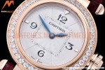 Cartier - Pasha Ladies Dia Red RG/LE White/Num AF Qtz
