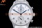 IWC - Portuguese Chrono Ed SS/SS Wht/Blue Num ZF A7750