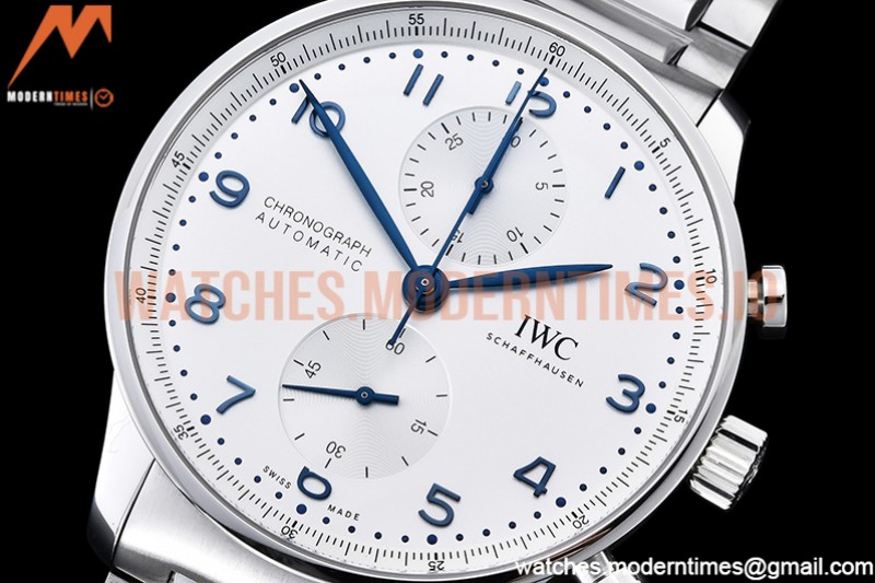 IWC - Portuguese Chrono Ed SS/SS Wht/Blue Num ZF A7750