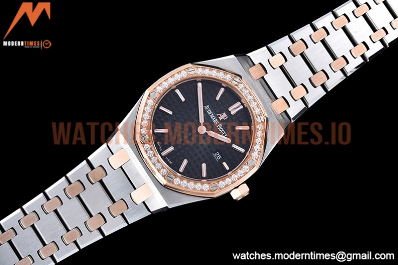 Audemars Piguet - Royal Oak Ladies 67650SR 33mm RG/SS Black JJF Qtz