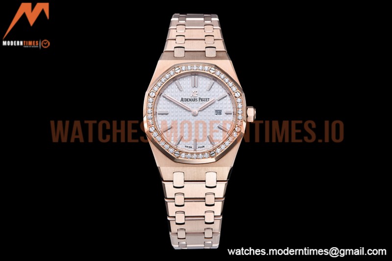 Audemars Piguet - Royal Oak Ladies 67651OR 33mm Dia RG/RG White JJF Qtz