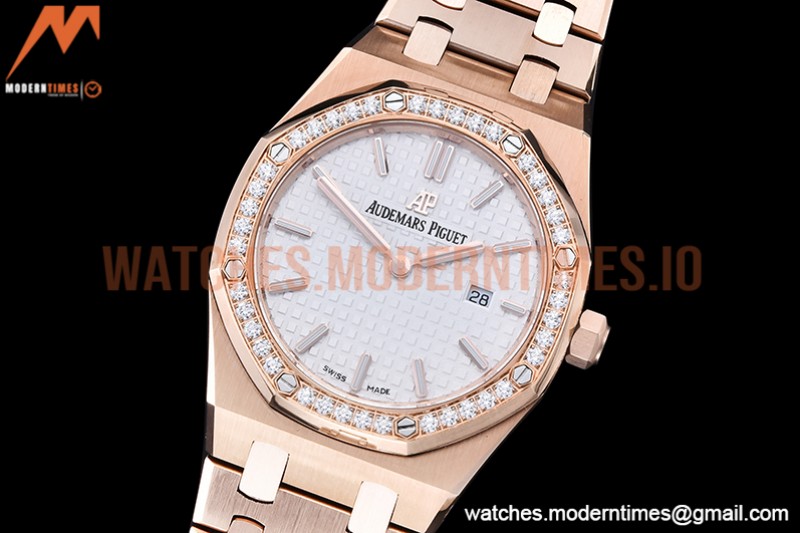 Audemars Piguet - Royal Oak Ladies 67651OR 33mm Dia RG/RG White JJF Qtz