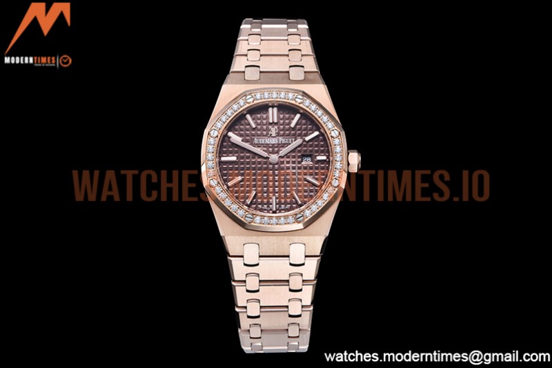 Audemars Piguet - Royal Oak Ladies 67651OR 33mm Dia RG/RG Brown JJF Qtz