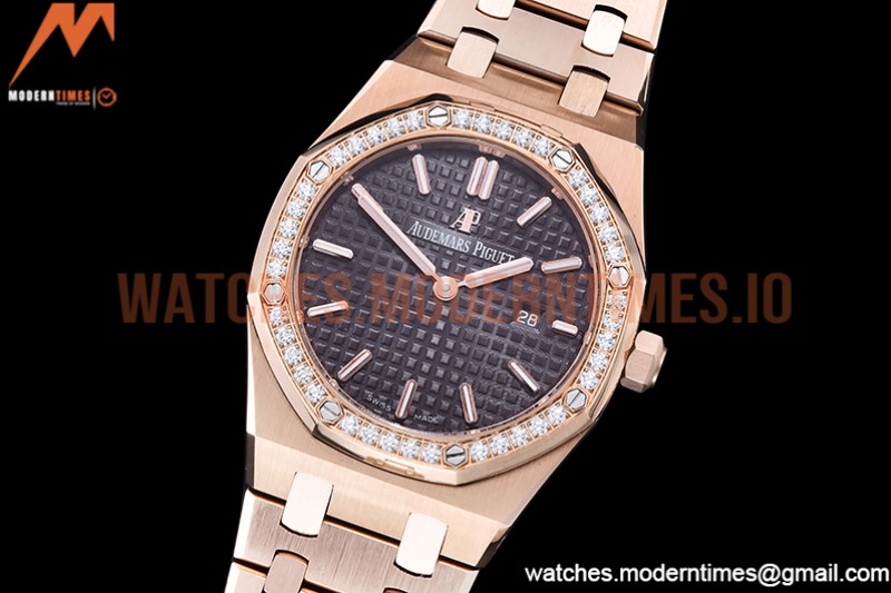 Audemars Piguet - Royal Oak Ladies 67651OR 33mm Dia RG/RG Black JJF Qtz