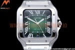 Cartier - Santos De Cartier 2018 Mens XL SS/SS Green BVF MY9015