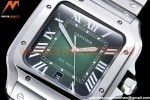 Cartier - Santos De Cartier 2018 Mens XL SS/SS Green BVF MY9015