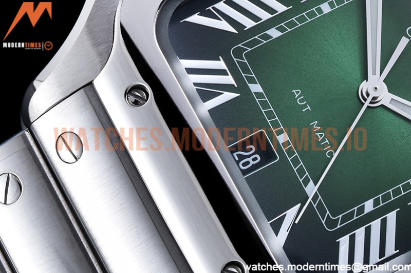 Cartier - Santos De Cartier 2018 Mens XL SS/SS Green BVF MY9015