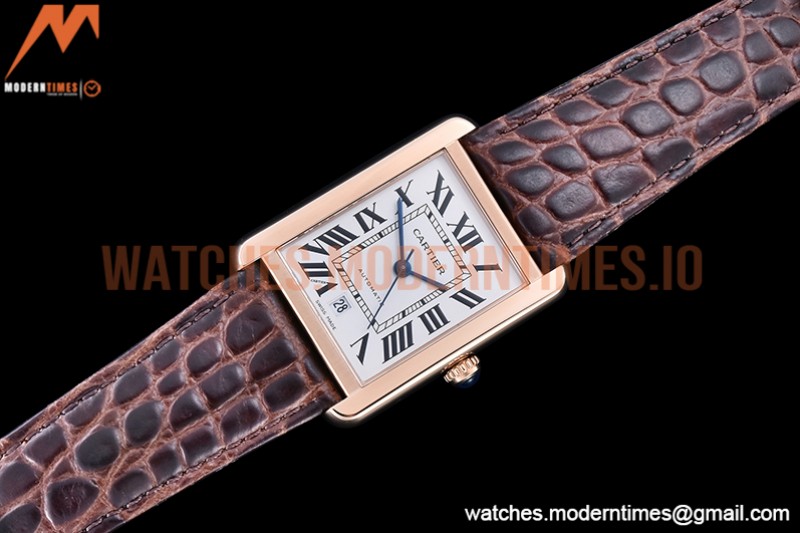 Cartier - Tank Solo Brn-C RG/LE White TWF Miyota 9015