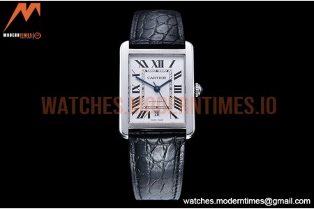 Cartier - Tank Solo Blk-C SS/LE White TWF Miyota 9015