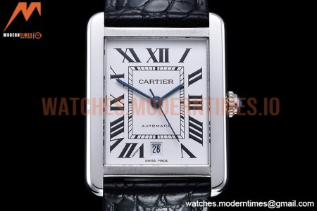 Cartier - Tank Solo Blk-C SS/LE White TWF Miyota 9015