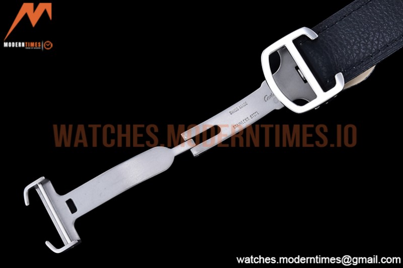 Cartier - Tank Solo Blk SS/LE White TWF Miyota 9015