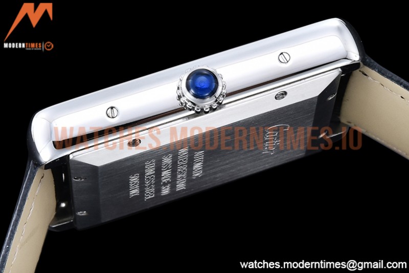 Cartier - Tank Solo Blk SS/LE White TWF Miyota 9015