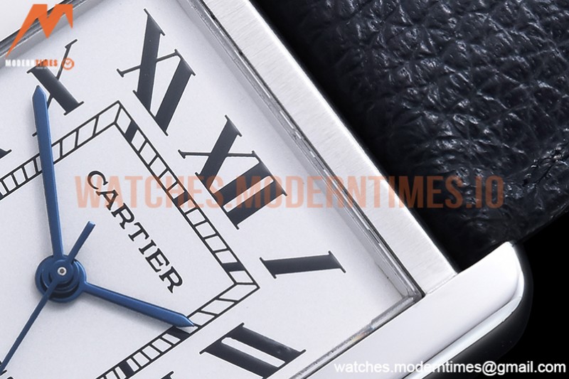 Cartier - Tank Solo Blk SS/LE White TWF Miyota 9015
