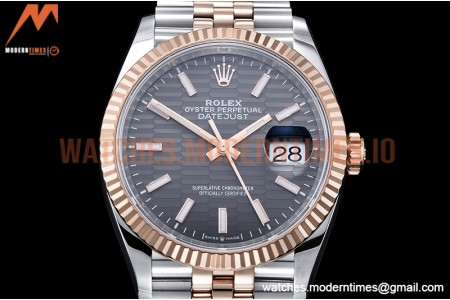 Rolex - DJ 36mm Jub Flt 904L RG/SS P-Grey/Stk VSF VS3235