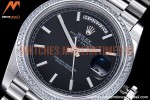 Rolex - DayDate 40mm Flt Dia SS/SS Black/Stk GSF A2836 Mod