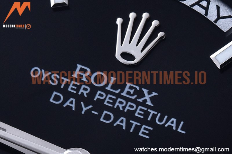 Rolex - DayDate 40mm Flt Dia SS/SS Black/Stk GSF A2836 Mod