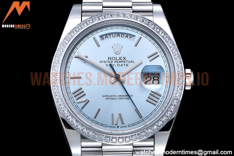 Rolex - DayDate 40mm Flt Dia SS/SS L-Blue/Rm GSF A2836 Mod