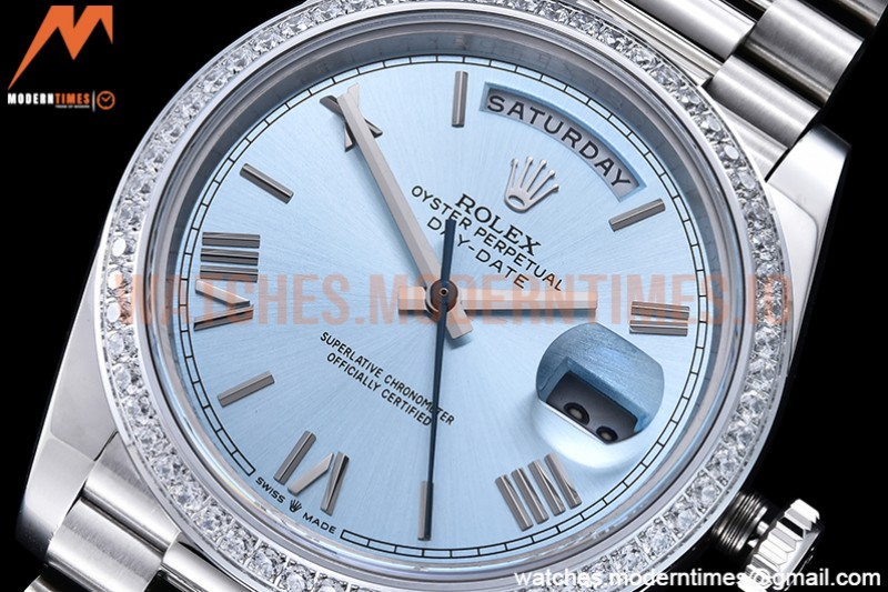 Rolex - DayDate 40mm Flt Dia SS/SS L-Blue/Rm GSF A2836 Mod