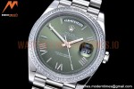 Rolex - DayDate 40mm Flt Dia SS/SS Green/Rm GSF A2836 Mod