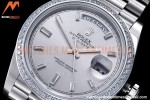 Rolex - DayDate 40mm Flt Dia SS/SS Silv/Dia GSF A2836 Mod