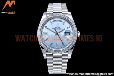 Rolex - DayDate 40mm Flt Dia SS/SS L-Blue/Dia GSF A2836 Mod